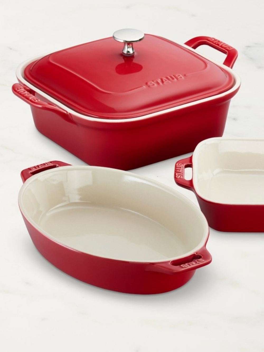 Staub Stoneware Red Oval Baking Dish